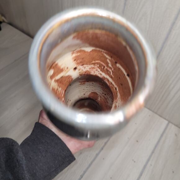 Vtg Handmade Signed Pottery Ribbed Vase Glazed Bubble Art - Picture 5 of 7